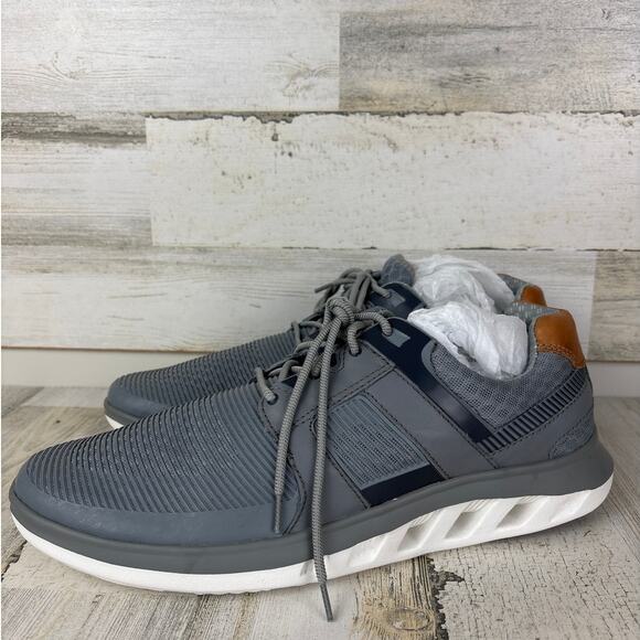 Johnston Murphy Mens 12 Activate Plain Toe Sneaker Gray new lace up casual - Picture 4 of 8